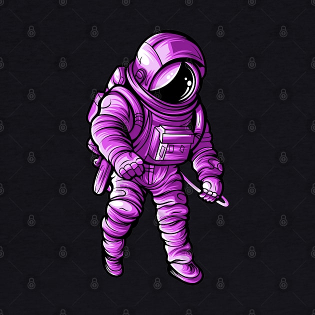 Lost in space purple astronaut by retropetrol
